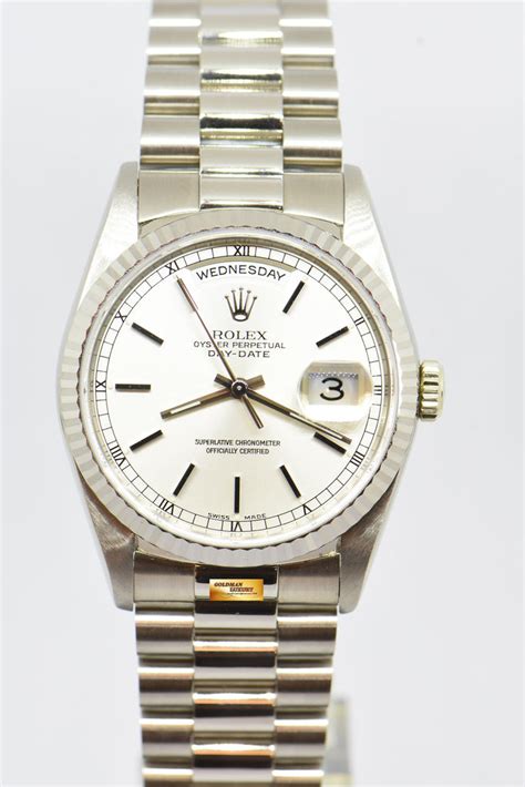 rolex oyster day date white gold